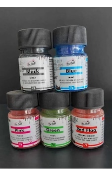 Yağ Bazlı Toz Gıda Boya 5 Li Set Siyah / Mavi / Kırmızı / Pembe / Yeşil 7gr
