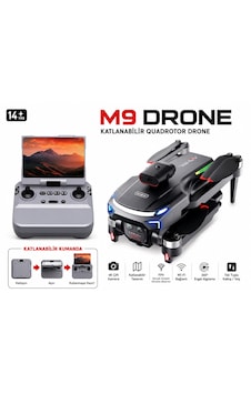 M9 Dron Katlanabilir Ekranlı Kumanda 4k Çift Çift Lens Fvp Kameralı Wi-fi Canlı Görüntü Aktarımı Takip Et Modu Katlanabilir Özel Çantalı 360 Dere Engel Algılamalı Fırçasız Motor Renkli Aydınlatma M9 Dron Katlanabilir Ekranlı Kumanda 4k Çift Çift Lens Fvp Kameralı Wi-fi Canlı Görüntü Aktarımı Takip Et Modu Katlanabilir Özel Çantalı 360 Dere Engel Algılamalı Fırçasız Motor Renkli Aydınlatma