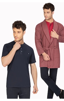 Ancelo 5 Li 7770 Robdöşambır Erkek Pijama Takım Bordo Ancelo 5 Li 7770 Robdöşambır Erkek Pijama Takım Bordo