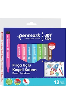 Penmark Süper Yıkanabilir 12'li Fırça Uçlu Keçeli Kalem Seti Penmark Süper Yıkanabilir 12'li Fırça Uçlu Keçeli Kalem Seti