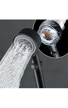 Starnewstore Rom 5 Fonksiyonlu Duş Başlığı - Turbo Fan Duş Başlığı - Siyah Romshp 1067323 Siyah