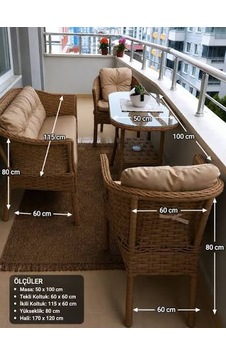 Capri Swing Aliminyum Paslanmaz Mini Bahçe Takımı   Açık Kahverengi