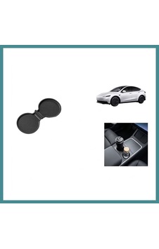Trendexa Tesla Model 3 Model Y Standart Juniper 2025+ Uyumlu Orta Bardaklık Pedi Kaymaz Konsol Koruyucu Matı 1 Adet Siyah Mac