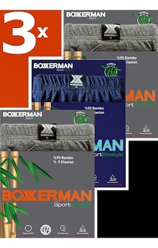 Boxxerman Tatkan - 3'lü - Erkek Bambu Sport Boxershort Antrasit-lacivert-antrasit Boxxerman Tatkan - 3'lü - Erkek Bambu Sport Boxershort Antrasit-lacivert-antrasit