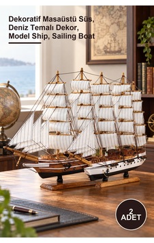 2 Adet Ahşap Yelken Gemi Modeli Dekoratif Masaüstü Süs, Deniz Temalı Dekor, Model Ship, Sailing Boat 2 Adet Ahşap Yelken Gemi Modeli Dekoratif Masaüstü Süs, Deniz Temalı Dekor, Model Ship, Sailing Boat
