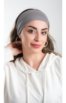 Hürrem Bone Gri Bandana Saç Bandı Viskon Düz 3012 15 Gri