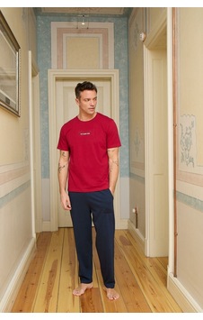 Relax Mode Erkek Kırmızı Penye Kısa Kol Alt Uzun Pijama Takımı - 6160-2r Relax Mode Erkek Kırmızı Penye Kısa Kol Alt Uzun Pijama Takımı - 6160-2r