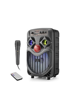 Taşınabilir Karaoke Hoparlör 8 İnç 10w Bluetooth Siyah Taşınabilir Karaoke Hoparlör 8 İnç 10w Bluetooth Siyah