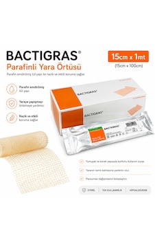 Bactigras 15cmx1m Antiseptik Parafinli Yara Örtüsü Klorheksidinli Tül Sargı Bezi