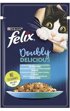 Purina Felix Çifte Lezzet Somon ve Sardalyalı Konserve Kedi Maması 85 G Purina Felix Çifte Lezzet Somon ve Sardalyalı Konserve Kedi Maması 85 G