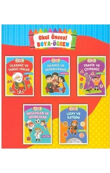 Okul Öncesi Boya Öğren Çıkartmalı 5 Kitap Set - Ema Yayınları Okul Öncesi Boya Öğren Çıkartmalı 5 Kitap Set - Ema Yayınları