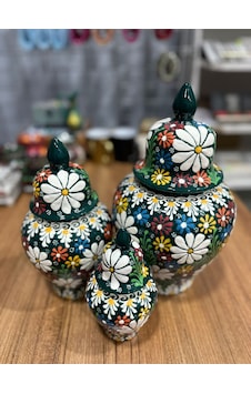 Üçlü Şah Küp Vazo Seti Yeşil