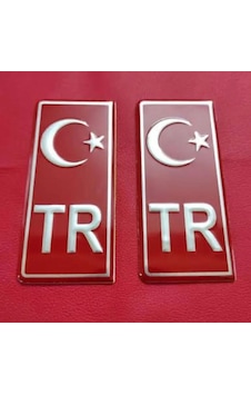 Tr Yazılı Ve Ayyıldızlı Alüminyum Kabartmalı Plakalık