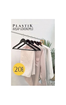 Zenvac Ahşap Görünüm Plastik Askı 20 Adet Siyah 720520 Zenvac29 Renkli Zenvac Ahşap Görünüm Plastik Askı 20 Adet Siyah 720520 Zenvac29 Renkli