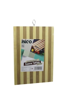 20 X 30 X 1.4cm Beyaz Çizgili Ahşap Bambu Kesim Panosu - Kesme Tahtası Metal Kulplu 12v 20 X 30 X 1.4cm Beyaz Çizgili Ahşap Bambu Kesim Panosu - Kesme Tahtası Metal Kulplu 12v