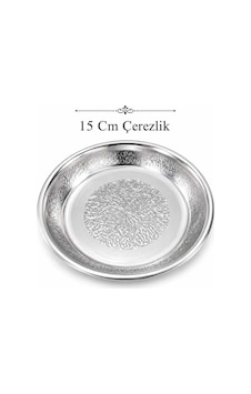 Gül Mutfak 15 Cm - Desenli Krom Çelik Meze Ve Servis Ve Çerez Tabağı Inox Gül Mutfak 15 Cm - Desenli Krom Çelik Meze Ve Servis Ve Çerez Tabağı Inox