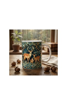 Roe Deer Family Tasarım Seramik Kupa Bardak 9.5 Cm - Geyik Motifli Kahve Bardağı Çok Renkl Roe Deer Family Tasarım Seramik Kupa Bardak 9.5 Cm - Geyik Motifli Kahve Bardağı Çok Renkl