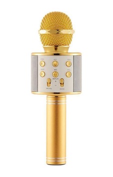 Ws-858 Karaoke Mikrofon Aux Usb Ve Sd Kart Girişli Bluetooth Hoparlör Gold Ws-858 Karaoke Mikrofon Aux Usb Ve Sd Kart Girişli Bluetooth Hoparlör Gold