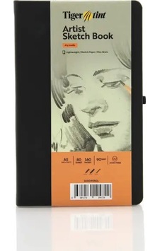 Tigertint Eskiz Defteri Sert Kapak 90gr. A5 80 Yaprak Siyah Tigertint Eskiz Defteri Sert Kapak 90gr. A5 80 Yaprak Siyah