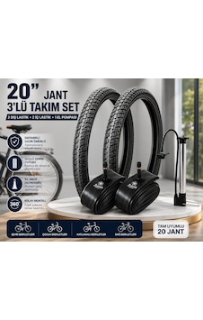 Servis 20x1.95 Dış Lastik Throne Bisiklet Lastiği Ve İç Lastiği 2 Adet Dış Lastik + 2 Adet İç Lastik+ 1 Adet Bisiklet Pompası