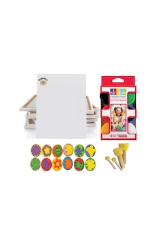 Çocuklar İçin Parmak Boyası Seti 25x35 Tuval + Pon Pon Fırçalı Baskı Kalıplı 23 Parçalı Set Çocuklar İçin Parmak Boyası Seti 25x35 Tuval + Pon Pon Fırçalı Baskı Kalıplı 23 Parçalı Set