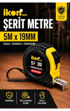Şerit Metre 5m X 19mm Profesyonel Ölçü Metresi Dayanıklı Gövde Kilitli Mekanizma Hassas Ölçüm 5 M Şerit Metre 5m X 19mm Profesyonel Ölçü Metresi Dayanıklı Gövde Kilitli Mekanizma Hassas Ölçüm 5 M