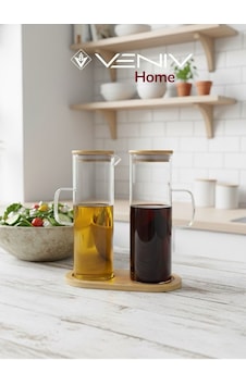 2 Adet Bambu Vakumlu Kapaklı Borosilikat Yağdanlık + Bambu Altlık Sete Dahil 500 Ml + 500 Ml Bambu 2 Adet Bambu Vakumlu Kapaklı Borosilikat Yağdanlık + Bambu Altlık Sete Dahil 500 Ml + 500 Ml Bambu