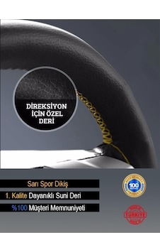 Tr Peugeot İle Uyumlu Rifter İçin Süper Deri Direksiyon Kılıfı, Sarı Yüzüklü Spor Dikiş Tr Peugeot İle Uyumlu Rifter İçin Süper Deri Direksiyon Kılıfı, Sarı Yüzüklü Spor Dikiş