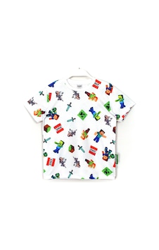 Dobakids 360 Derece Minecraft Karakterleri Desenli Erkek Çocuk T-Shirt Beyaz Dobakids 360 Derece Minecraft Karakterleri Desenli Erkek Çocuk T-Shirt Beyaz