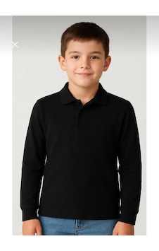 Dıgıl Kids Çocuk Polo Yaka Okul Tişörtü Uzun Kol Siyah Dıgıl Kids Çocuk Polo Yaka Okul Tişörtü Uzun Kol Siyah