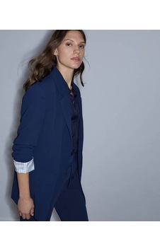 İpekyol Vatkalı Uzun Lacivert Kadın Blazer Ceket Iw6260005125
