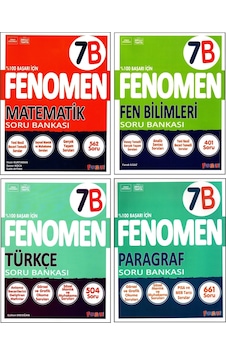 Fenomen 7. Sınıf Matematik B +türkçe B +fen Bilimleri B +paragraf B Kitabı 4 Kitap Fenomen 7. Sınıf Matematik B +türkçe B +fen Bilimleri B +paragraf B Kitabı 4 Kitap
