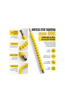 Esnek Akrobat Bits Uç Uzatma Aparatı, 30 Cm, 1/4 İnç Hex Uyumlu 0.1 M Esnek Akrobat Bits Uç Uzatma Aparatı, 30 Cm, 1/4 İnç Hex Uyumlu 0.1 M