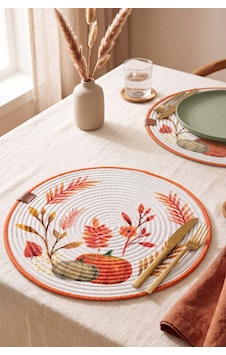 Bal Kabağı Pamuklu Hasır Supla 32x32 Cm Çok Renkli Bal Kabağı Pamuklu Hasır Supla 32x32 Cm Çok Renkli