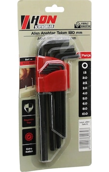 9pcs Siyah Uzun - Düz 180mm Alyan Allen Anahtar Takımı Brkt-800703 9pcs Siyah Uzun - Düz 180mm Alyan Allen Anahtar Takımı Brkt-800703