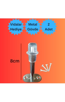 Metal Stoper Kapı Pencere Arkası Tampon 8 Cm Vidalı 2 Adet
