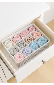 12 Bölmeli Katlanır Çekmece Organizer, Pratik Saklama Kutusu 31x25x12 Beyaz - 849735089 Beyaz