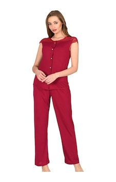 Sistina Bayan Bordo Penye Kısa Kollu Pijama Takımı 1632 Bordo Sistina Bayan Bordo Penye Kısa Kollu Pijama Takımı 1632 Bordo
