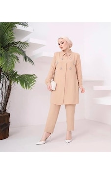 Lovie Moda Kadın Taş İşlemeli Takım Bej Lovie Moda Kadın Taş İşlemeli Takım Bej