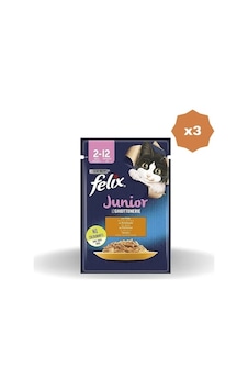 Felix Yavru Kedi Yaş Mama Tavuk Etli 85 Gr - 3 Adet Felix Yavru Kedi Yaş Mama Tavuk Etli 85 Gr - 3 Adet