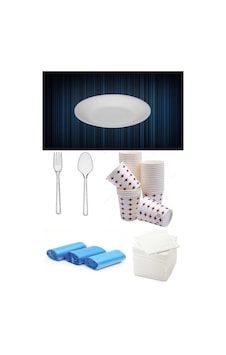 50'li Yuvarlak Köpük Tabak Set Beyaz 50'li Yuvarlak Köpük Tabak Set Beyaz