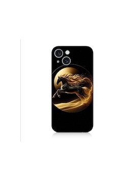 Apple Uyumlu iPhone 15 Plus Altın At Desenli Silikon Kılıf Silikon Apple Uyumlu iPhone 15 Plus Altın At Desenli Silikon Kılıf Silikon