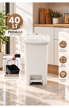 Porsima 01 1139-2 40 Lt İç Kovalı Pedallı Çöp Kovası - Slim Mutfak Ve Banyo Çöp Kovası Soft Beyaz Porsima 01 1139-2 40 Lt İç Kovalı Pedallı Çöp Kovası - Slim Mutfak Ve Banyo Çöp Kovası Soft Beyaz