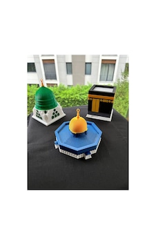 Üçlü Maket Set Büyük Boy Kabe-mescidi Aksa-yeşil Kubbe Beyaz Üçlü Maket Set Büyük Boy Kabe-mescidi Aksa-yeşil Kubbe Beyaz