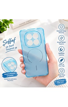 Redmi Note15 Pro Mavi Şeffaf Silikon Redmi Note15 Pro Mavi Şeffaf Silikon