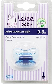 Wee Baby Akide Damaklı Emzik 0-6 Ay No 1 -111 Mavi Wee Baby Akide Damaklı Emzik 0-6 Ay No 1 -111 Mavi