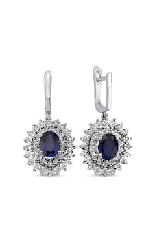 3,39 Karat Pırlantalı Safir Küpe 3,39 Karat Pırlantalı Safir Küpe