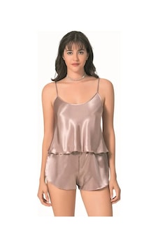 Atyticaret Kadın Şık Tasarım Yumuşak Dokulu Vizon Saten Babydoll Şort Takımı Atyticaret Kadın Şık Tasarım Yumuşak Dokulu Vizon Saten Babydoll Şort Takımı