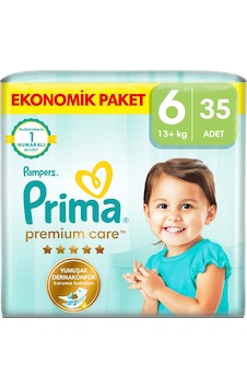 Prima Bebek Bezi Premium Care 6 Numara 35'li 13+ Kg Ekonomik Paket 6 Numara Prima Bebek Bezi Premium Care 6 Numara 35'li 13+ Kg Ekonomik Paket 6 Numara
