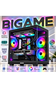 Bigame SAKURA-V7 R7-7800X3D 16 GB 1 TB M2 SSD RTX5060Ti Free Dos Masaüstü Oyuncu Bilgisayarı Bigame SAKURA-V7 R7-7800X3D 16 GB 1 TB M2 SSD RTX5060Ti Free Dos Masaüstü Oyuncu Bilgisayarı